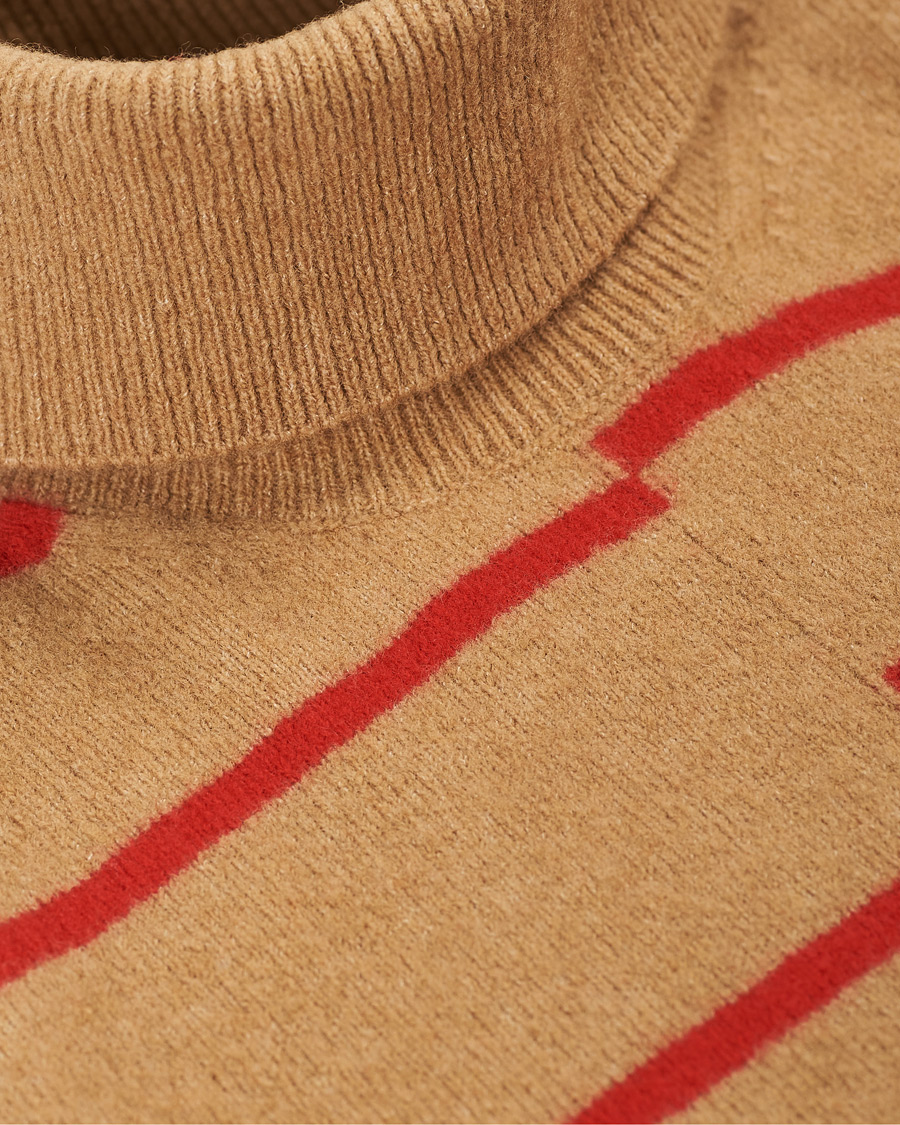 Hombres | Jerséis y prendas de punto | J.Lindeberg | Floyd Striped Yak Blend Rollneck Tiger Brown