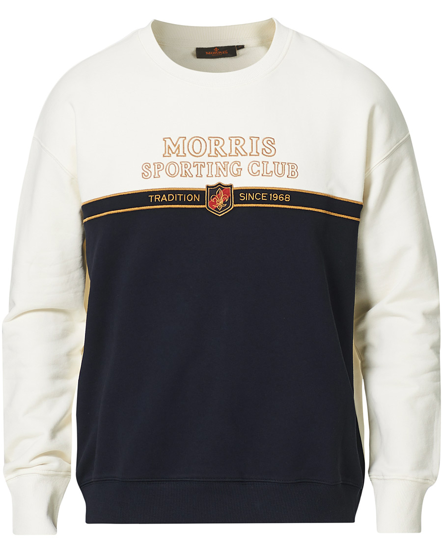 Hombres | Jerséis y prendas de punto | Morris | Warwick Logo Sweatshirt Off White