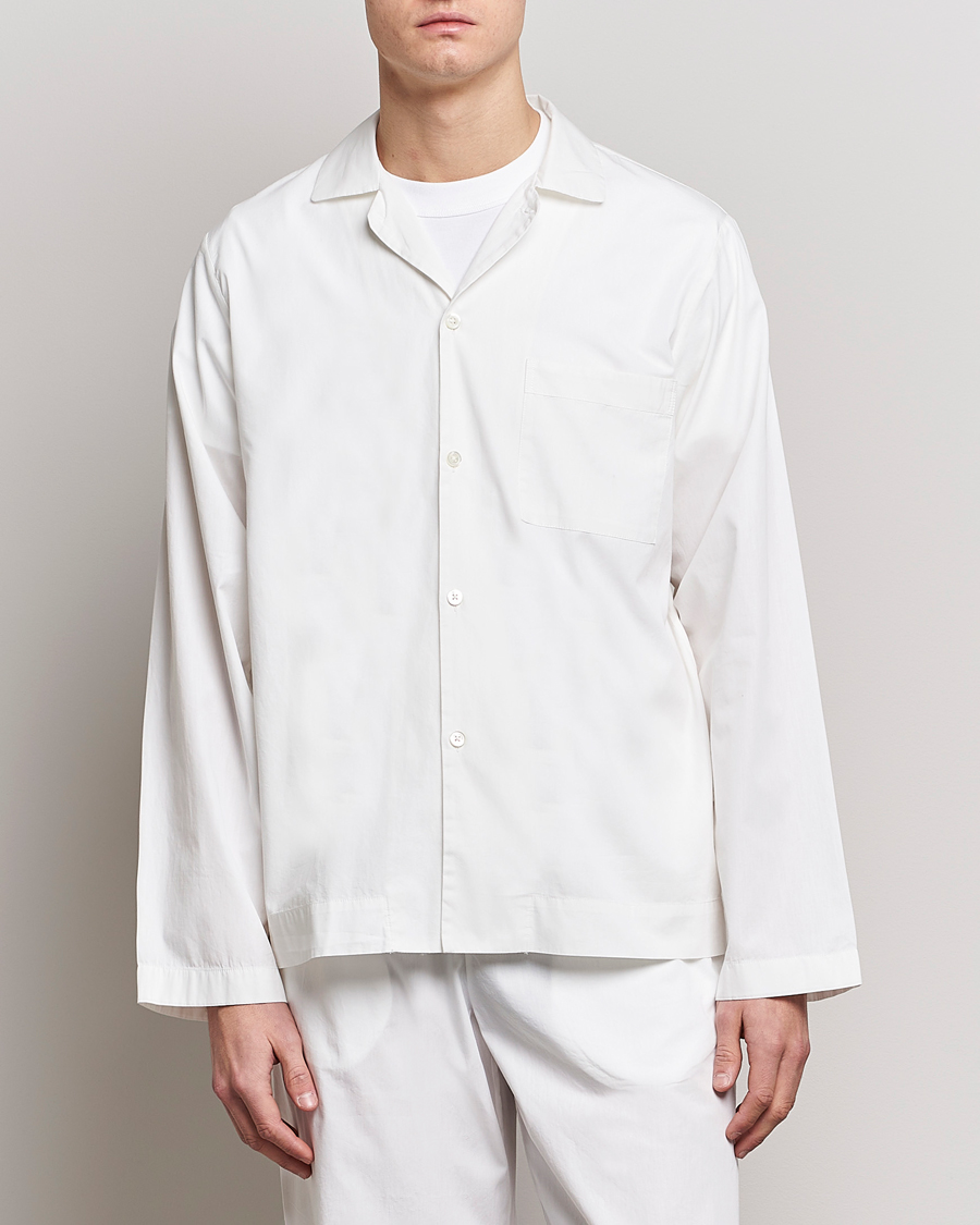 Hombres | Pijamas | Tekla | Poplin Pyjama Shirt Alabaster White