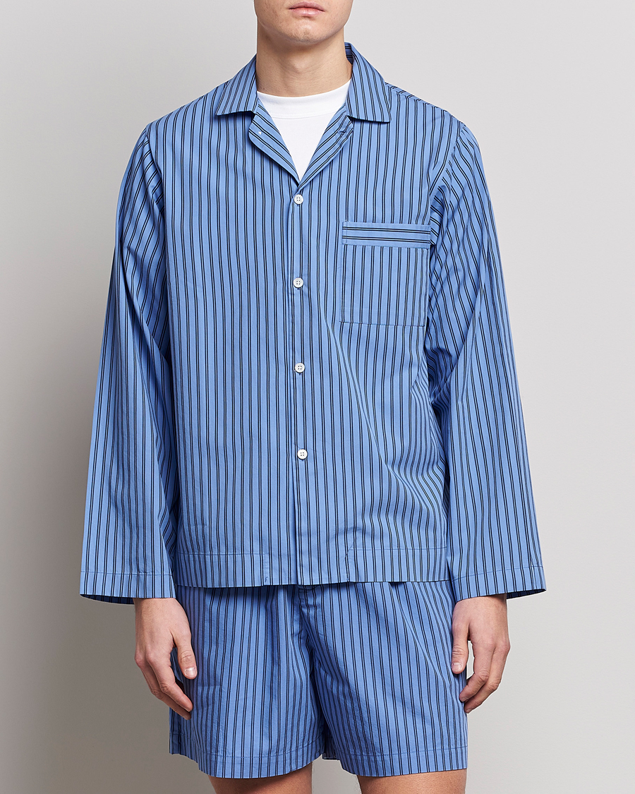 Hombres | Camisetas de pijama | Tekla | Poplin Pyjama Shirt Boro Stripes