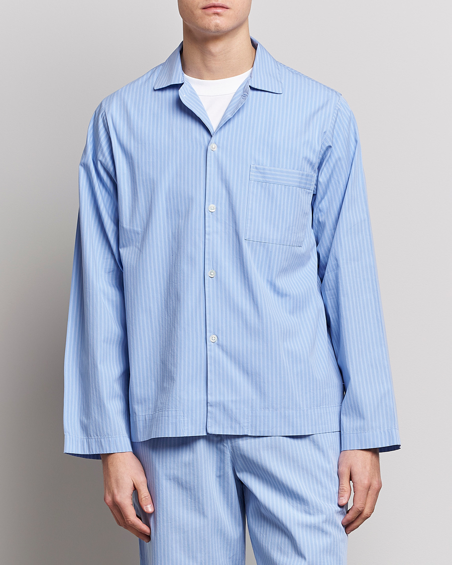 Hombres | Tekla | Tekla | Poplin Pyjama Shirt Pin Stripes