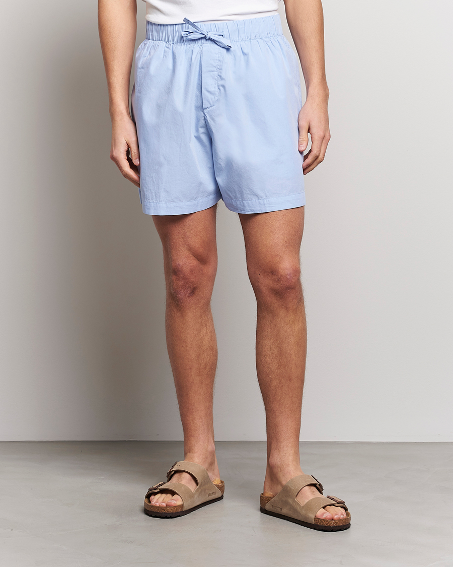 Hombres | Pijamas | Tekla | Poplin Pyjama Shorts Light Blue