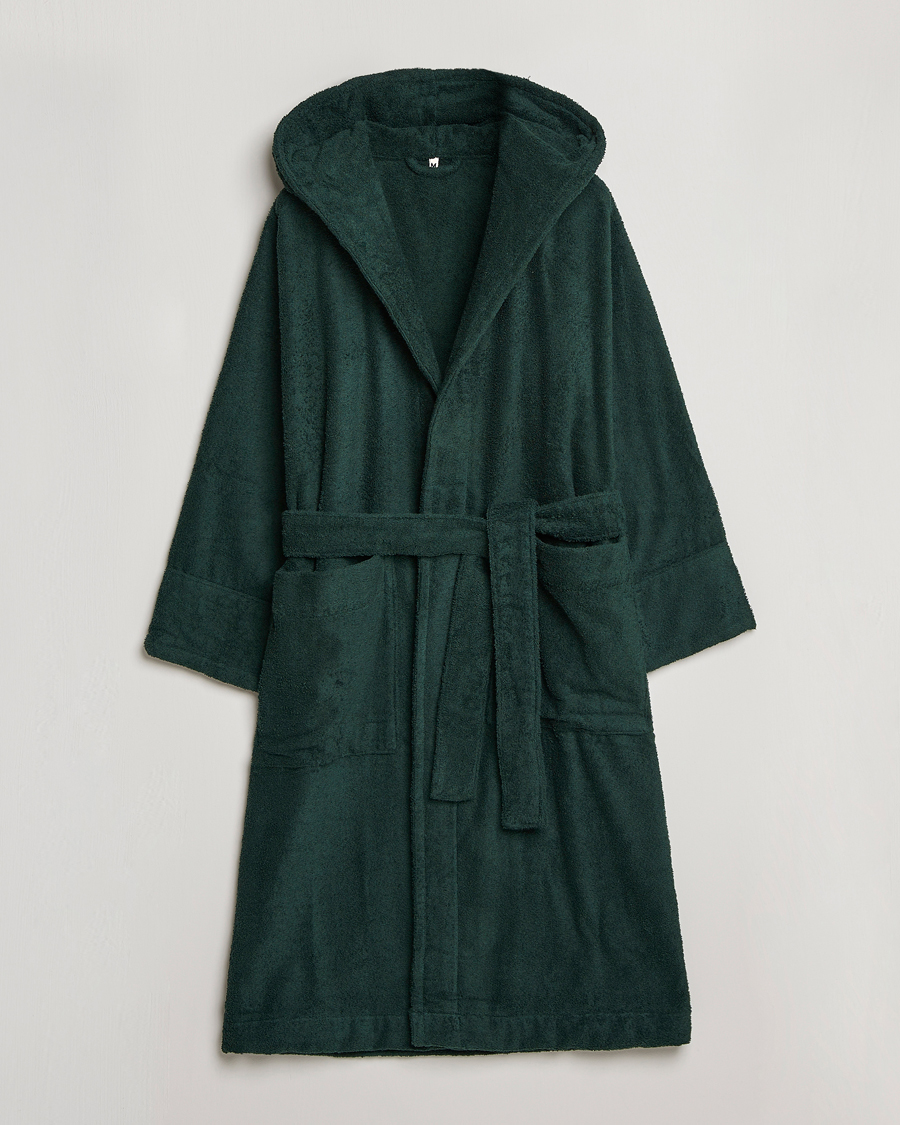 Hombres | Pijamas y batas | Tekla | Organic Terry Hooded Bathrobe Forest Green