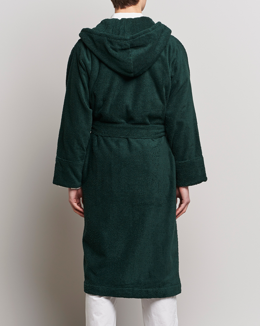 Hombres | Pijamas y batas | Tekla | Organic Terry Hooded Bathrobe Forest Green