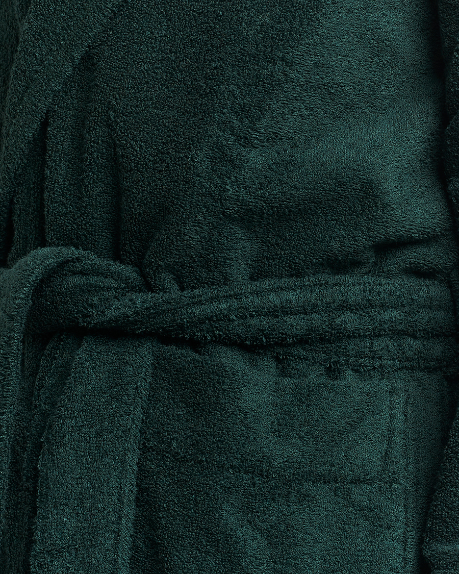 Hombres | Pijamas y batas | Tekla | Organic Terry Hooded Bathrobe Forest Green