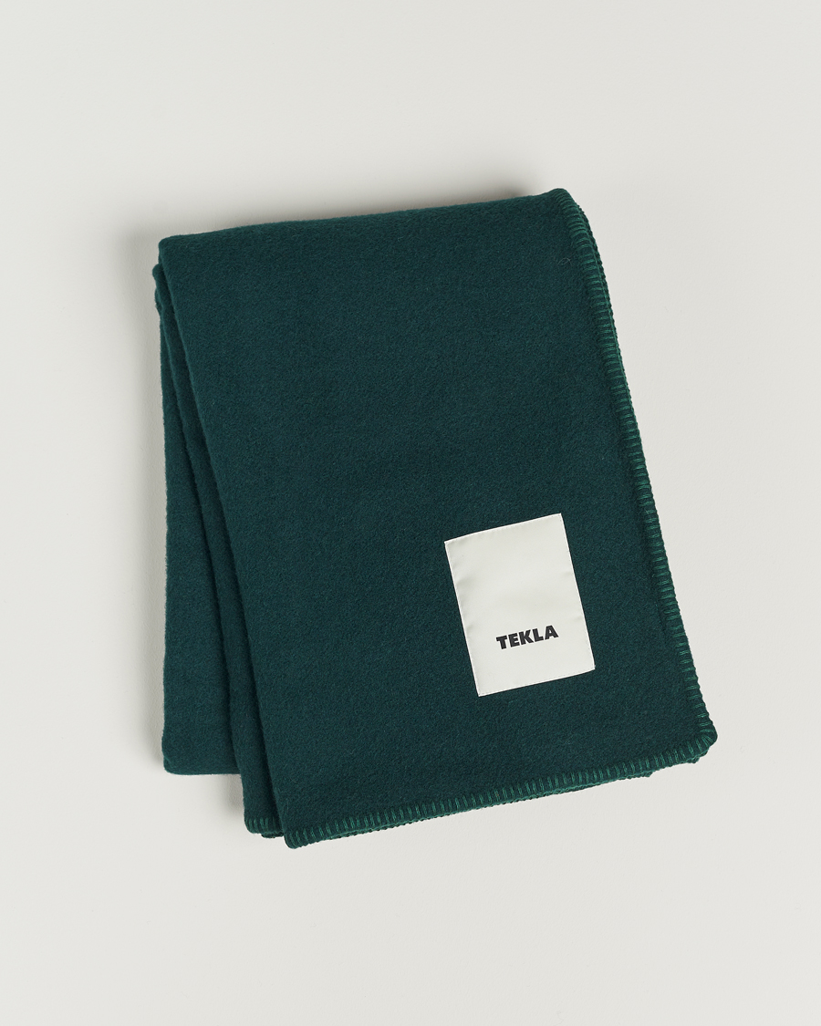 Hombres | Tekla Pure New Wool Blanket Dark Green | Tekla | Pure New Wool Blanket Dark Green