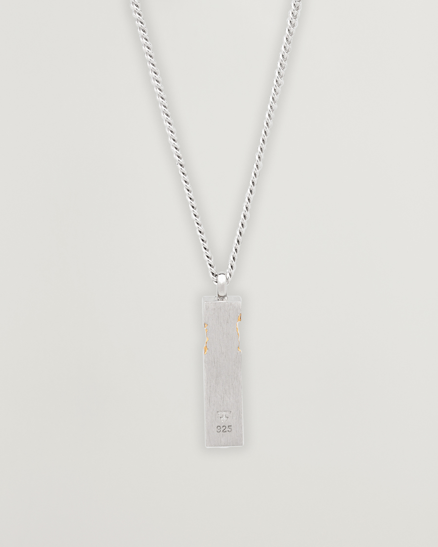 Hombres | Tom Wood Mined Cube Pendant Necklace Silver | Tom Wood | Mined Cube Pendant Necklace Silver