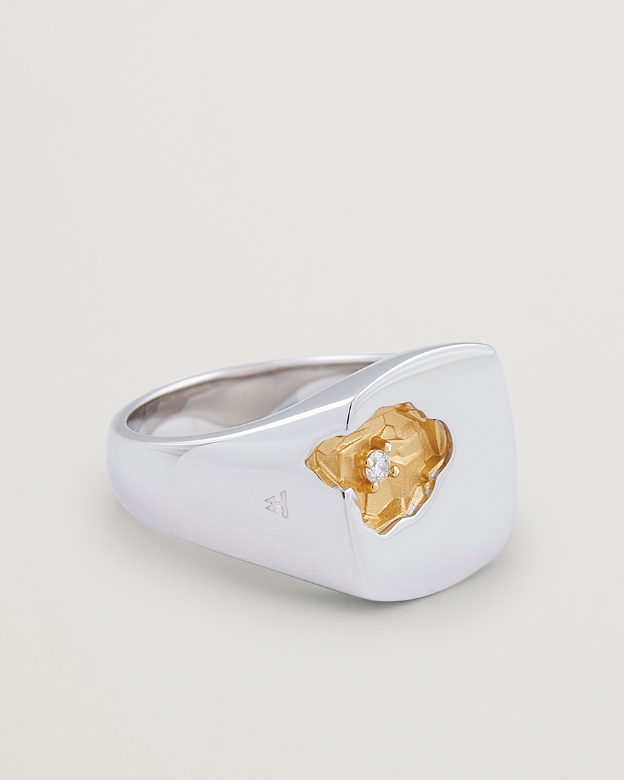 Hombres | Tom Wood Mined Ring Large Diamond Silver | Tom Wood | Mined Ring Large Diamond Silver