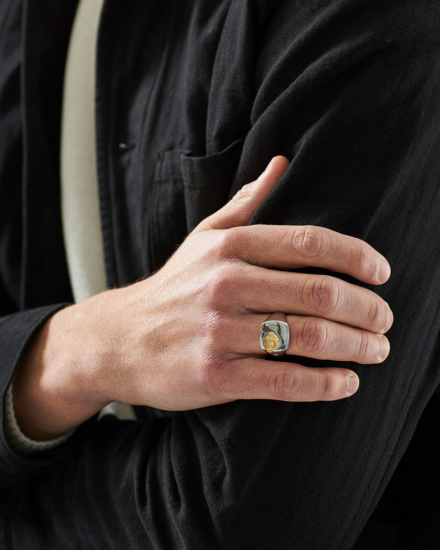 Hombres | Regalos | Tom Wood | Mined Ring Large Diamond Silver