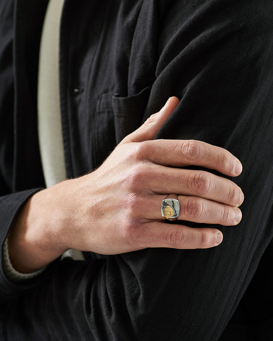 Hombres | Tom Wood Mined Ring Large Diamond Silver | Tom Wood | Mined Ring Large Diamond Silver