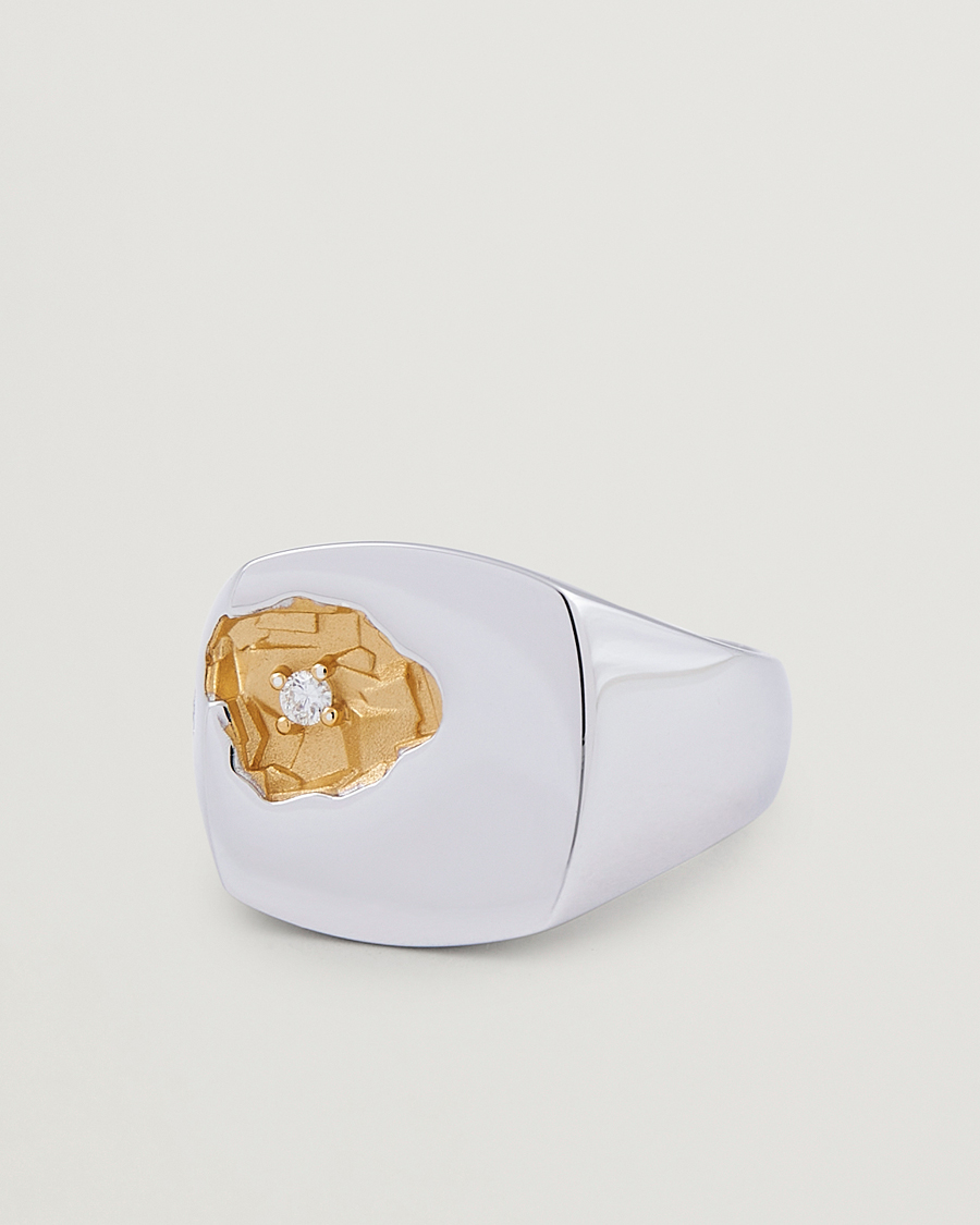Hombres | Tom Wood Mined Ring Large Diamond Silver | Tom Wood | Mined Ring Large Diamond Silver