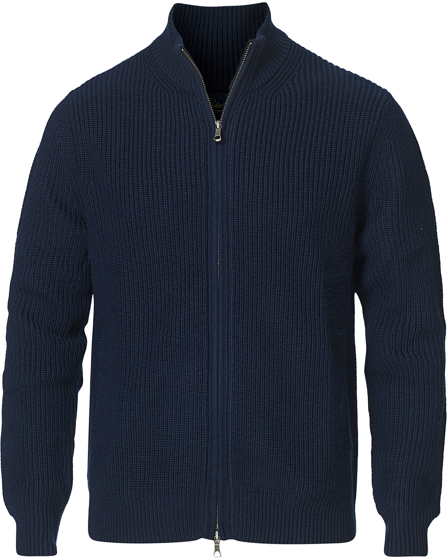 Hombres | Jerséis y prendas de punto | Brooks Brothers | Shaker Stitch Full Zip Navy
