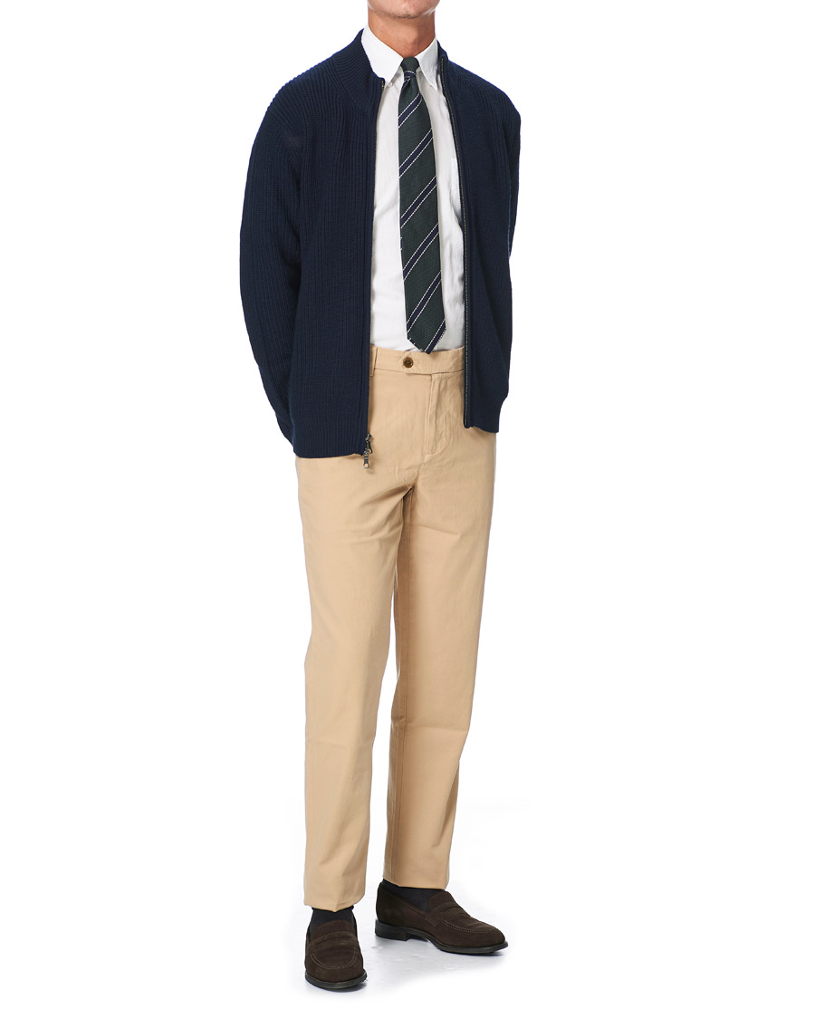 Hombres | Jerséis y prendas de punto | Brooks Brothers | Shaker Stitch Full Zip Navy