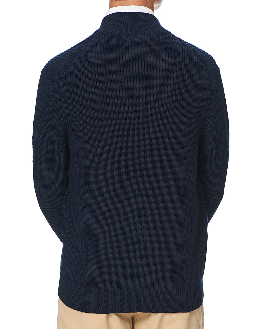 Hombres | Jerséis y prendas de punto | Brooks Brothers | Shaker Stitch Full Zip Navy