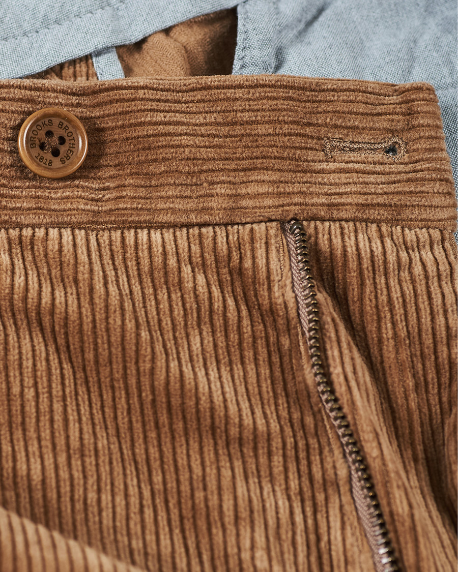 Hombres | Pantalones | Brooks Brothers | Milano Fit Corduroy Trousers Camel