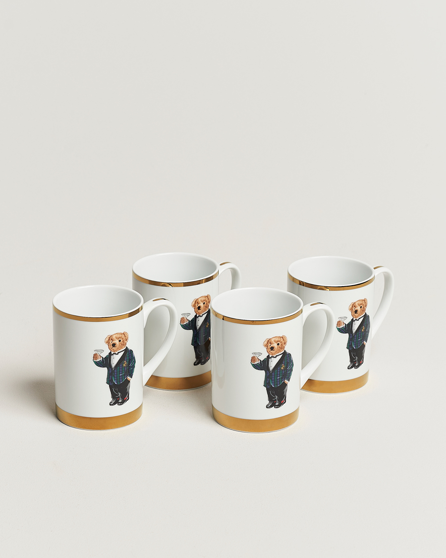 Hombres | Hogar | Ralph Lauren Home | Thompson Bear Porcelain Mug Set 4pcs White/Gold
