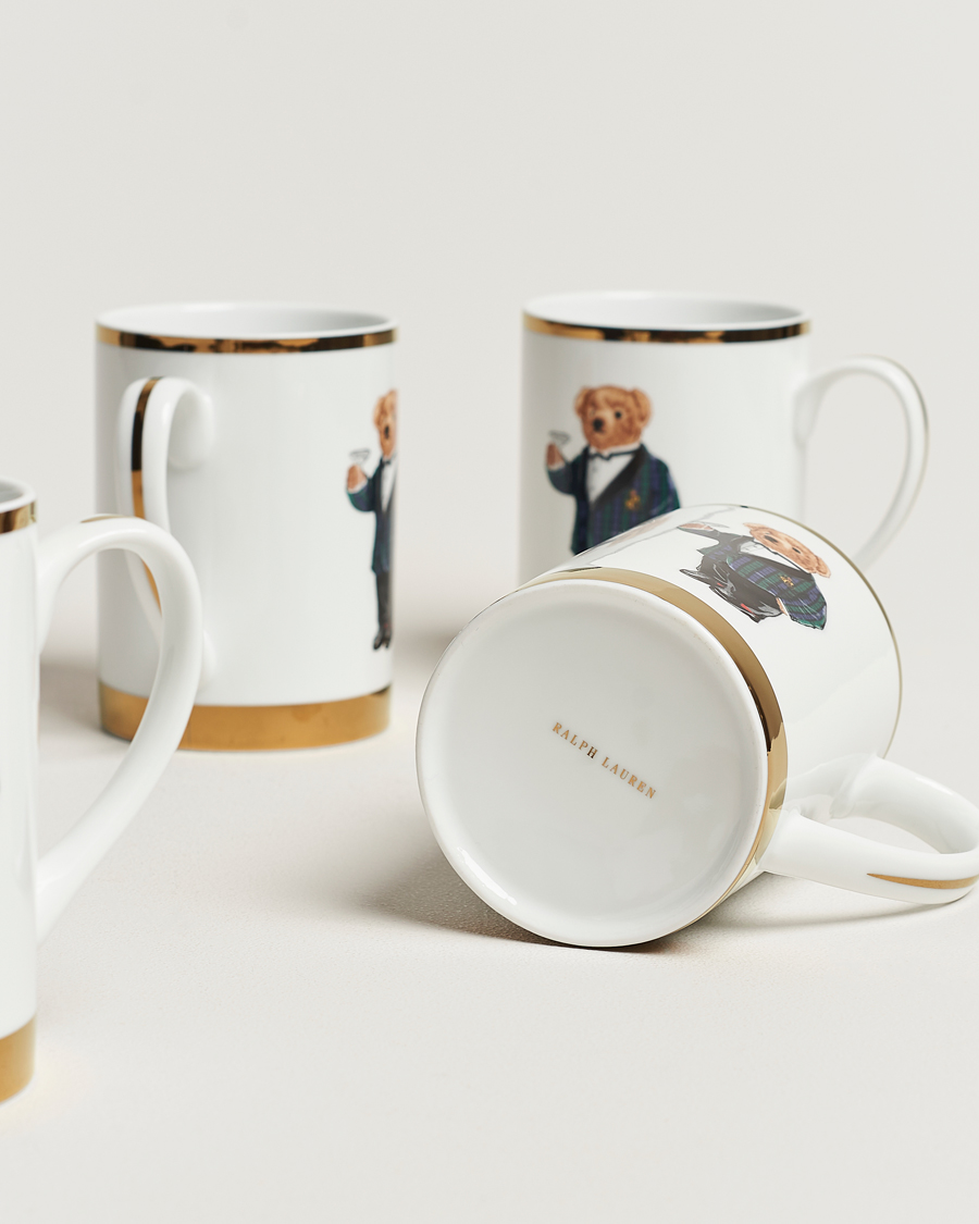 Hombres | Hogar | Ralph Lauren Home | Thompson Bear Porcelain Mug Set 4pcs White/Gold