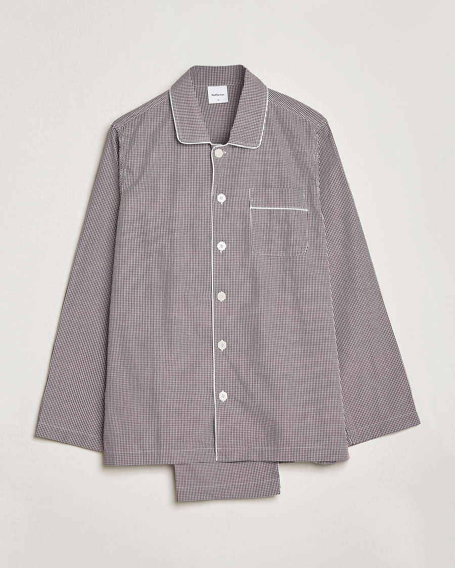 Hombres | Pijamas y batas | Nufferton | Alf Checked Pyjama Set Brown/White