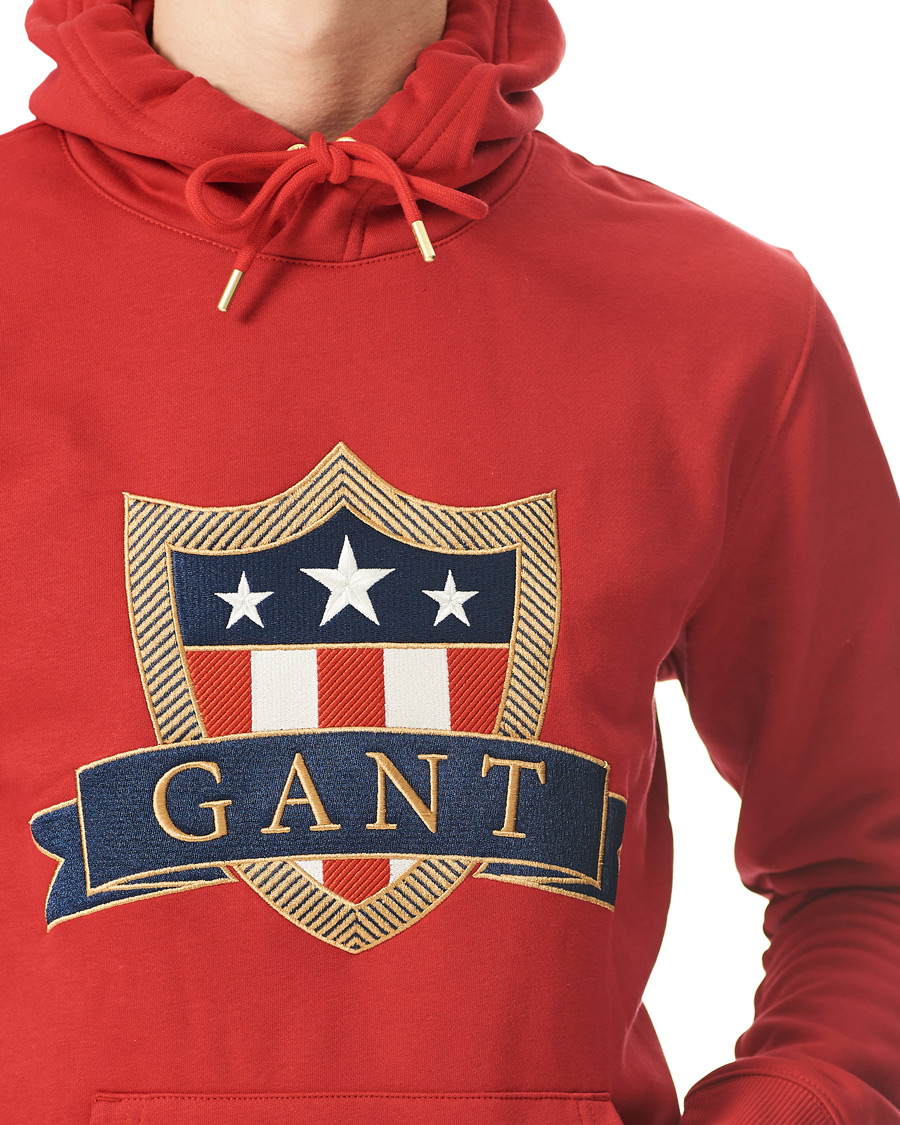 Hombres | Jerséis y prendas de punto | GANT | Banner Shield Hoodie Equestrian Red