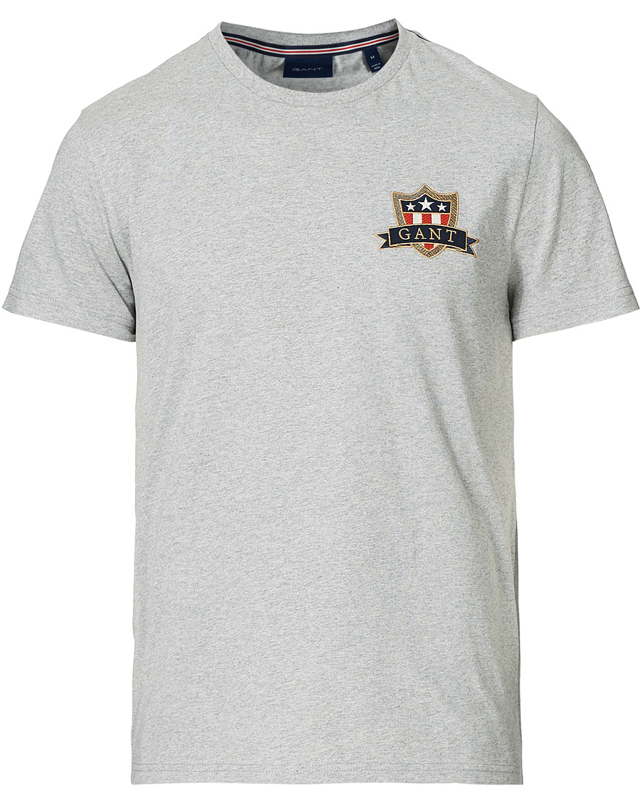 Hombres | Camisetas | GANT | Banner Shield Tee Grey Melange