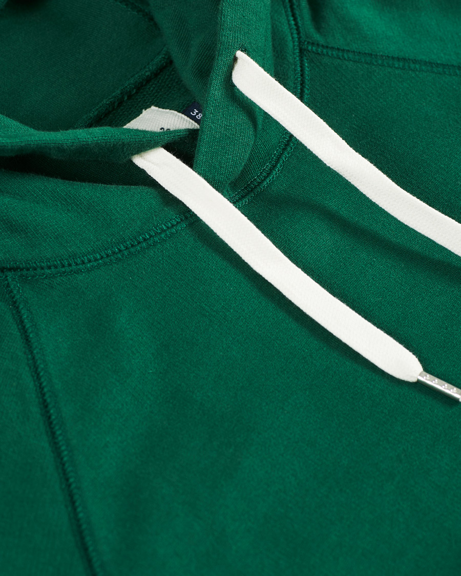 Hombres | Jerséis y prendas de punto | Drake's | Hooded Cotton Sweatshirt Green