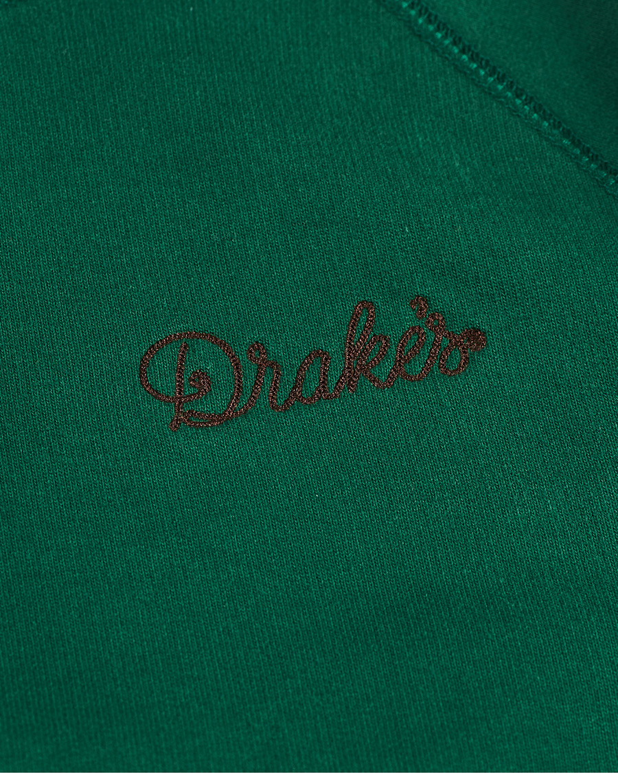 Hombres | Jerséis y prendas de punto | Drake's | Hooded Cotton Sweatshirt Green