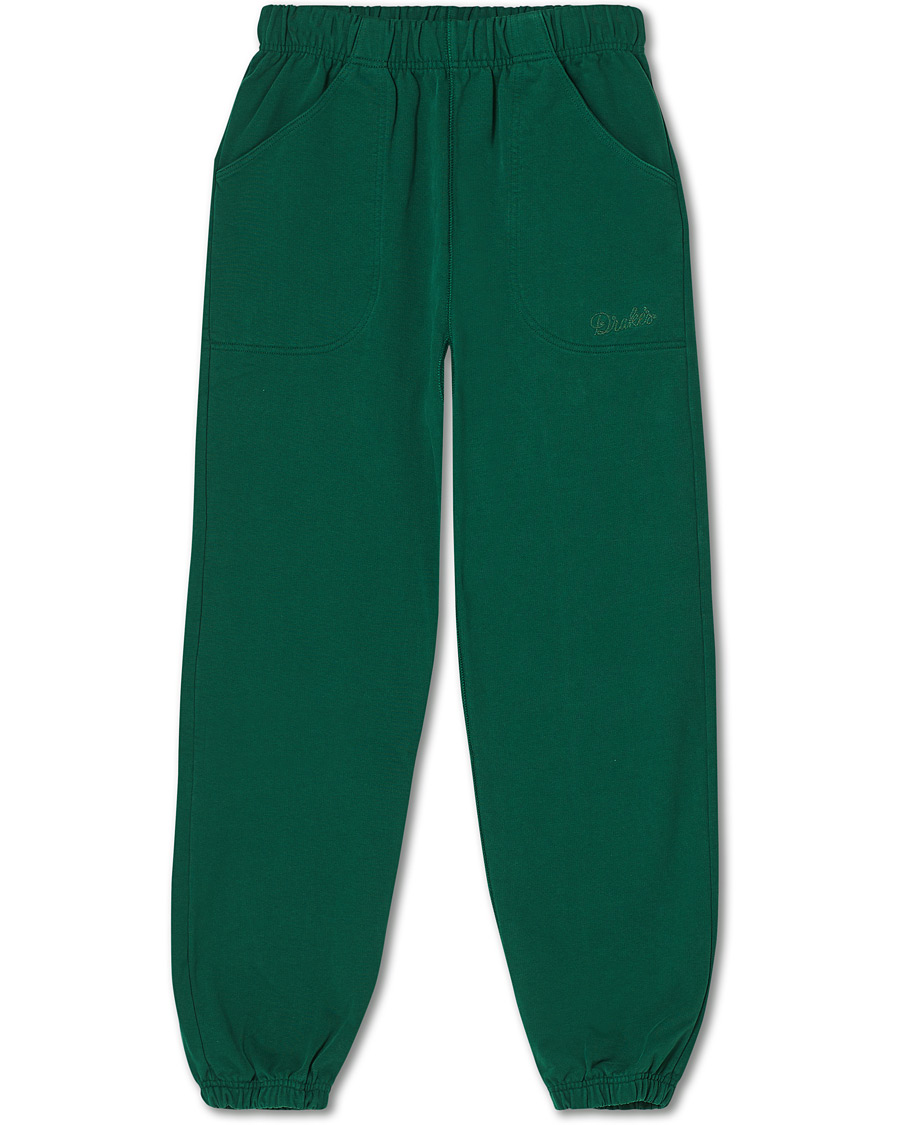 Hombres | Pantalones | Drake's | Cotton Jogging Bottoms Green