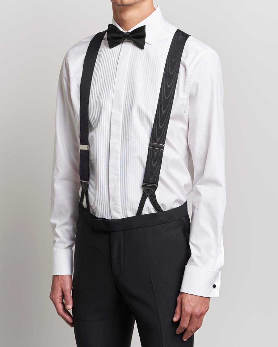 Hombres | Stylesegment formal | Albert Thurston | Moiré Braces 40mm Black