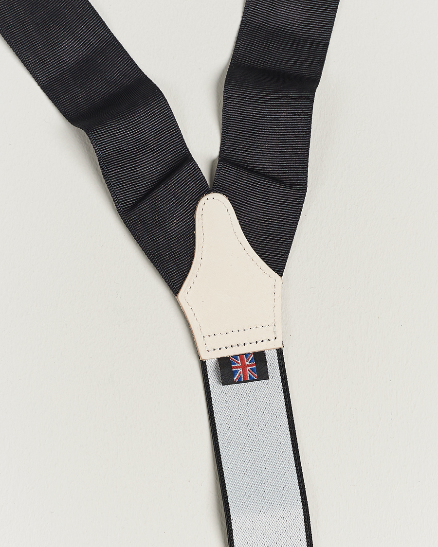 Hombres | Albert Thurston Moiré Braces 40mm Black | Albert Thurston | Moiré Braces 40mm Black