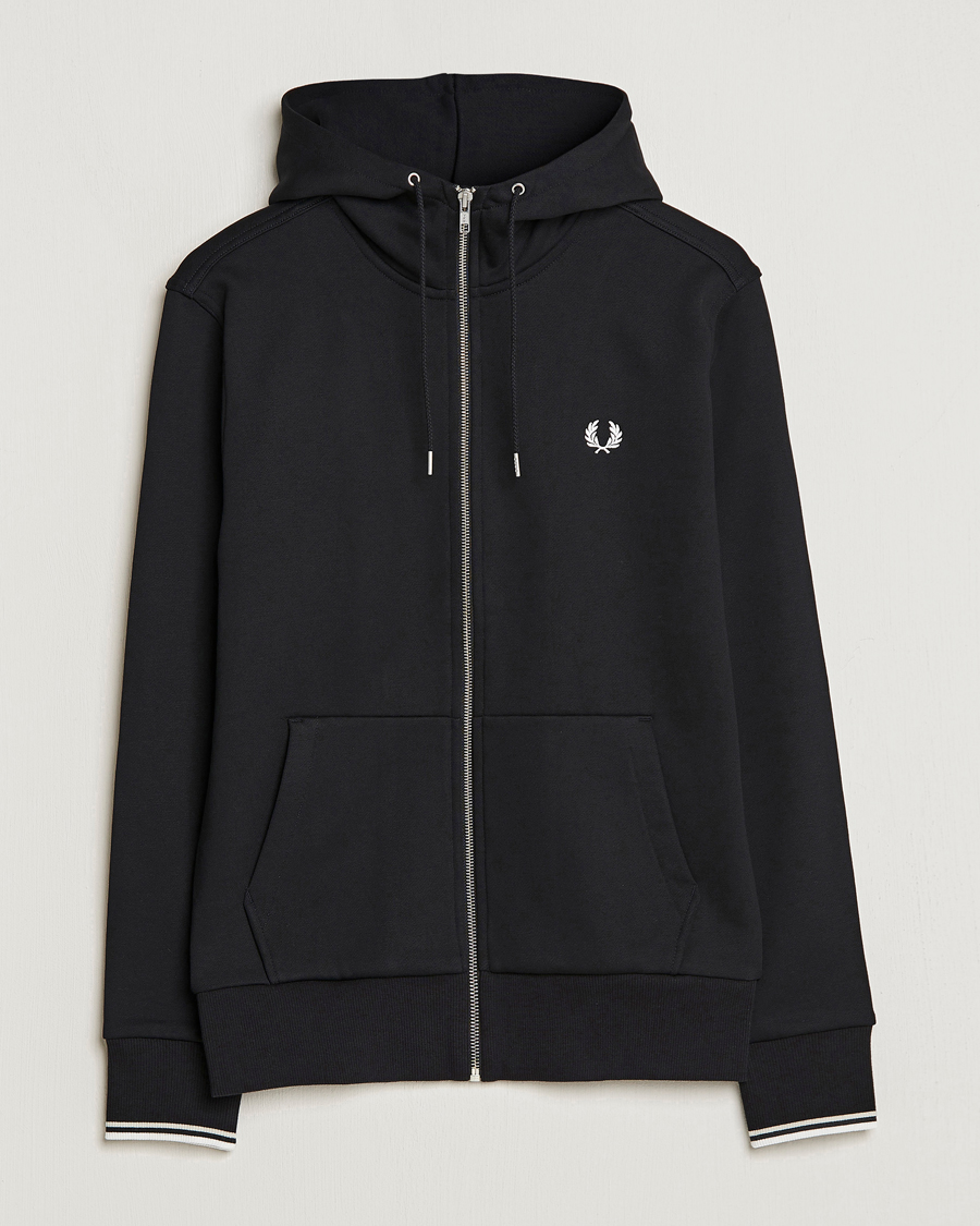 Hombres | Jerséis y prendas de punto | Fred Perry | Full Zip Hooded Sweatshirt Black