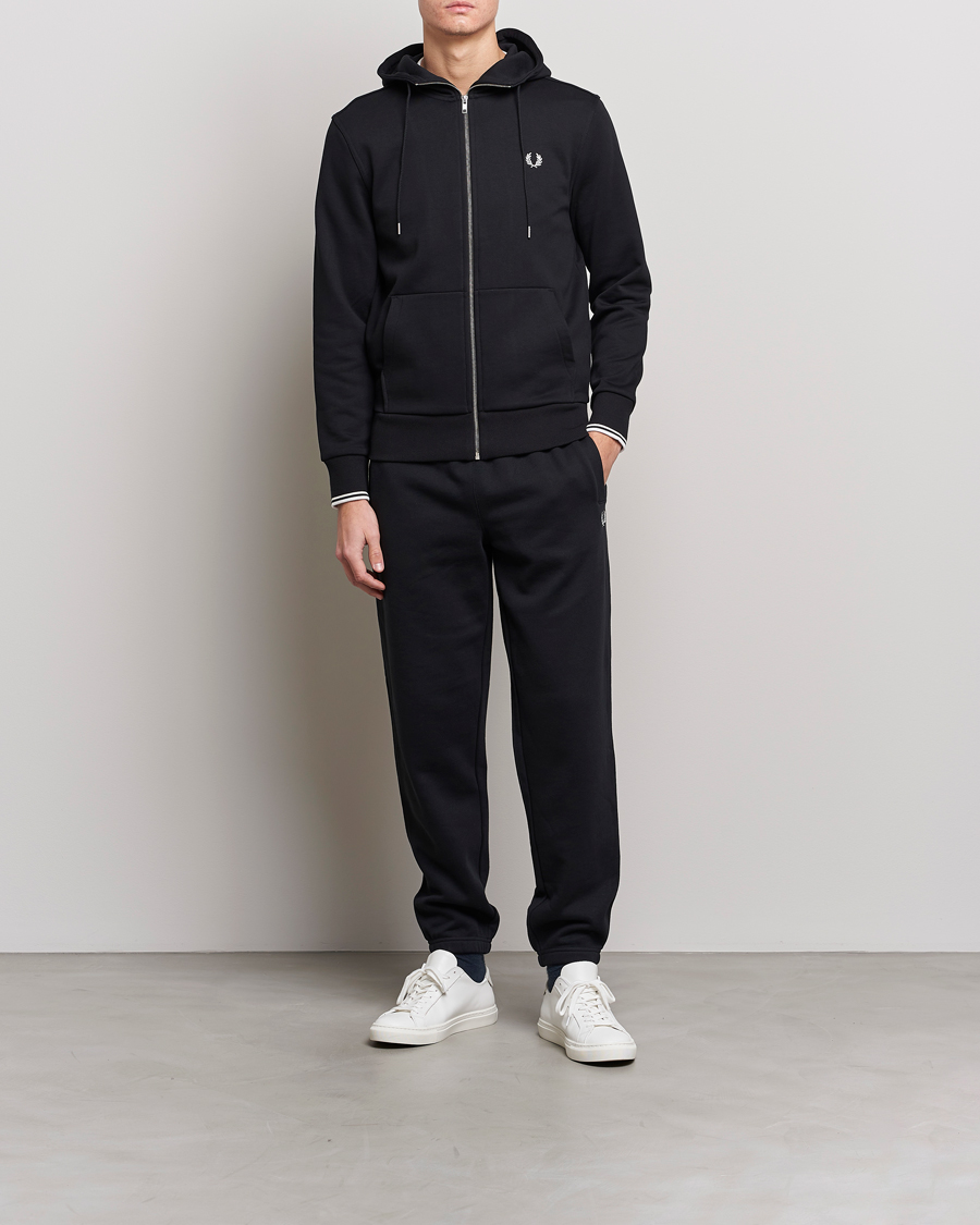 Hombres | Jerséis y prendas de punto | Fred Perry | Full Zip Hooded Sweatshirt Black