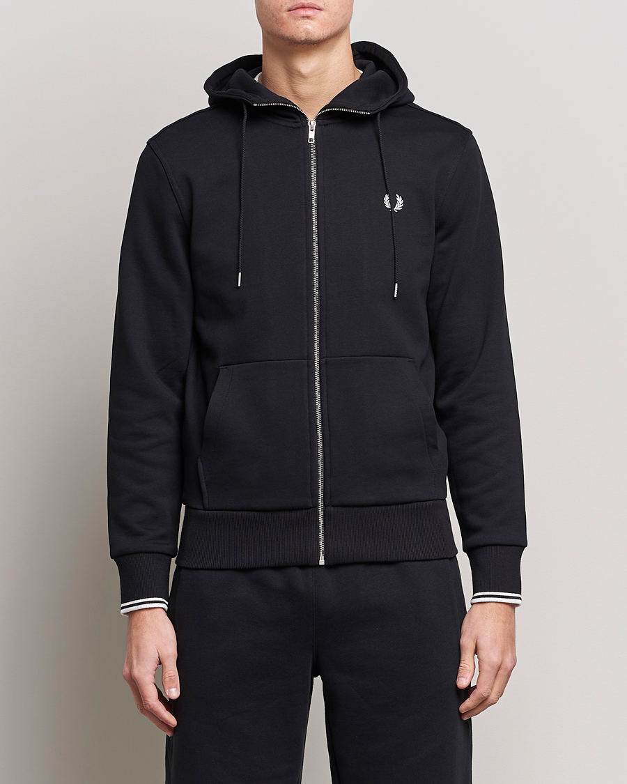 Hombres | Jerséis y prendas de punto | Fred Perry | Full Zip Hooded Sweatshirt Black