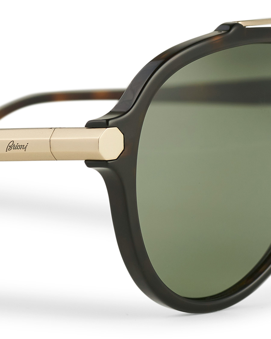 Hombres | Brioni BR0096S Sunglasses Havana Green | Brioni | BR0096S Sunglasses Havana Green