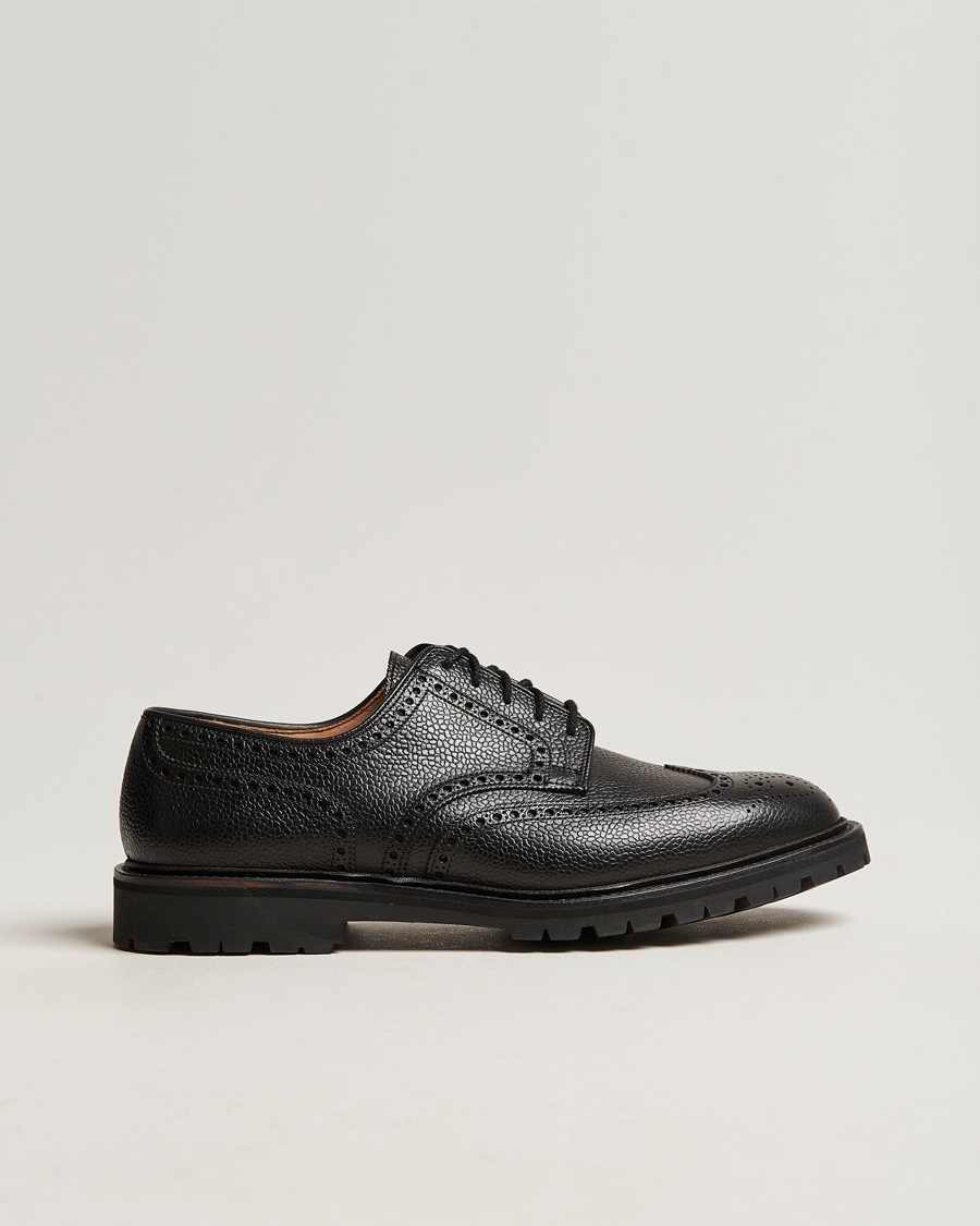 Hombres | Zapatos derby | Crockett & Jones | Pembroke Derbys Scotch Grain Vibram Black Calf