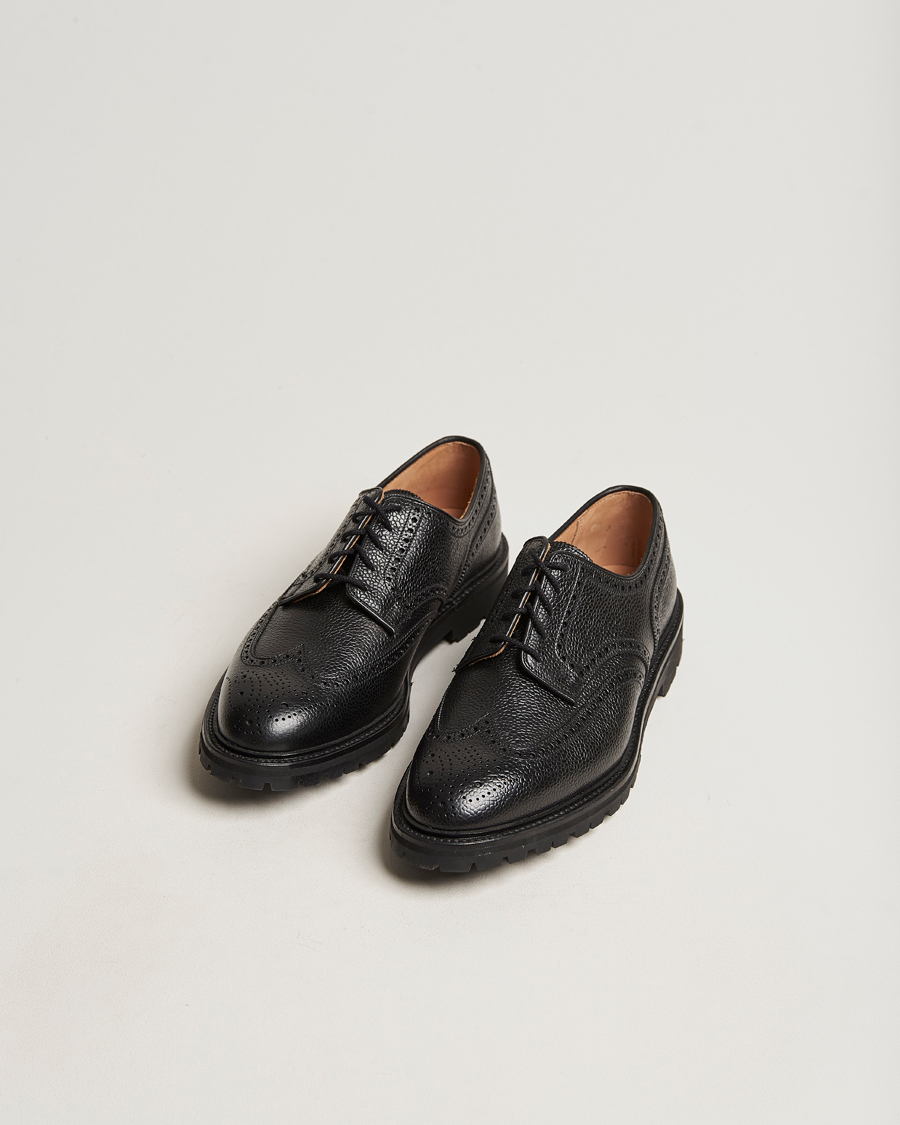 Hombres | Zapatos derby | Crockett & Jones | Pembroke Derbys Scotch Grain Vibram Black Calf