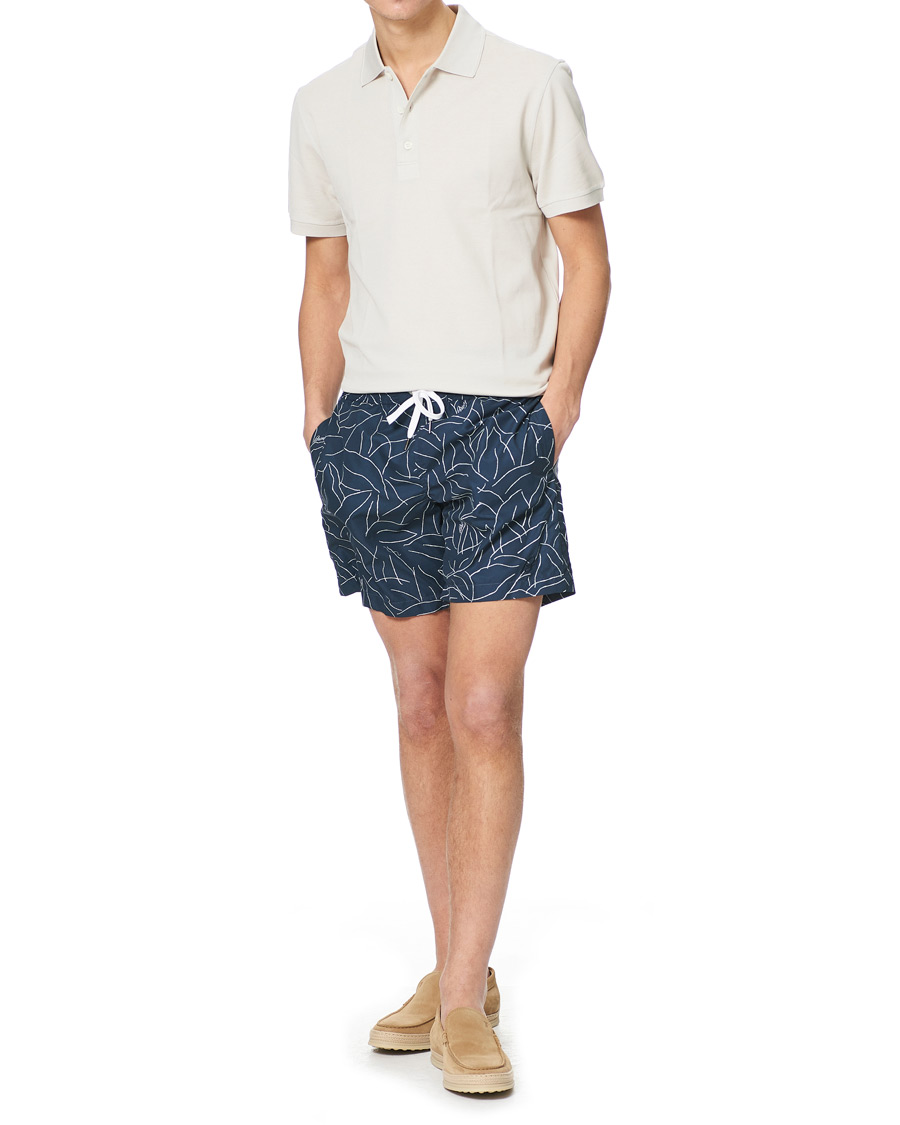 Hombres | Bañadores | Brioni | Foliage Print Swim Trunks Navy