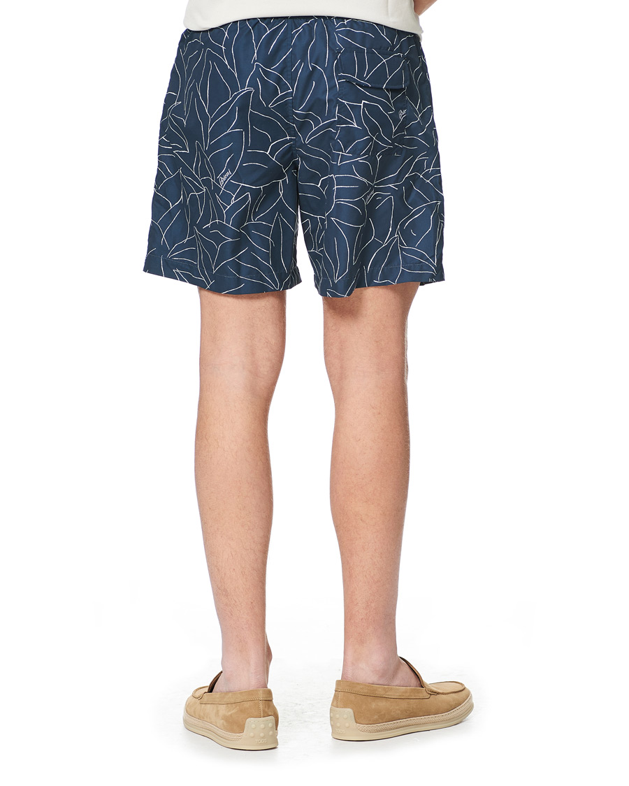 Hombres | Bañadores | Brioni | Foliage Print Swim Trunks Navy