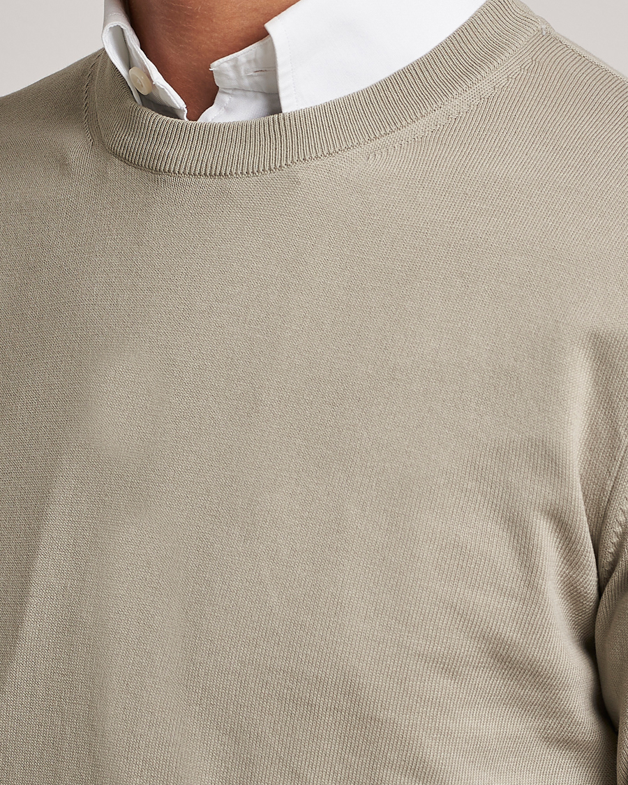 Hombres | Jerséis y prendas de punto | Canali | Cotton Crew Neck Pullover Sage