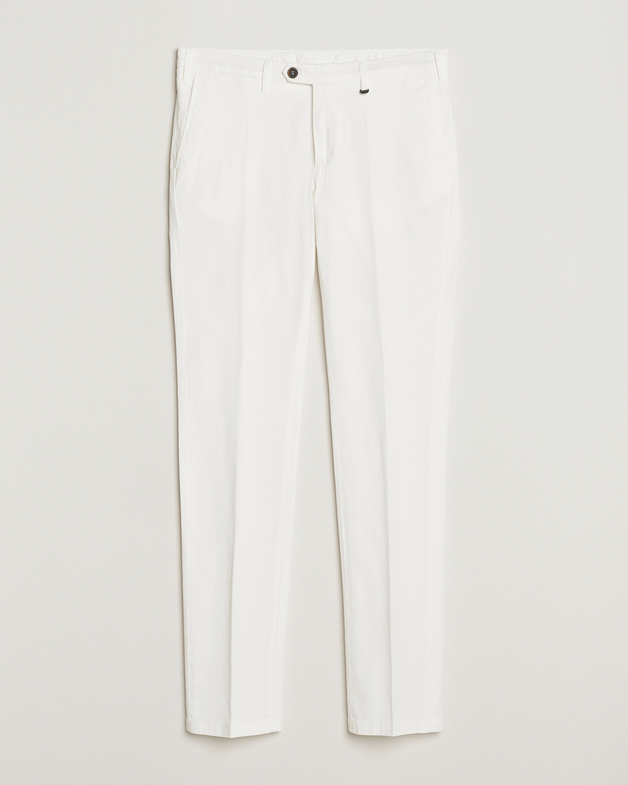 Hombres | Pantalones | Canali | Cotton Stretch Chinos Optical White