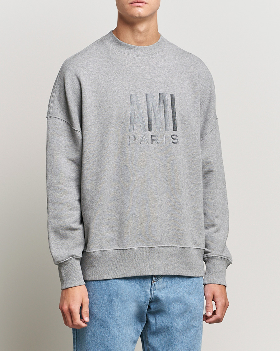 Hombres | Jerséis y prendas de punto | AMI | Oversize Logo Sweatshirt Heather Grey