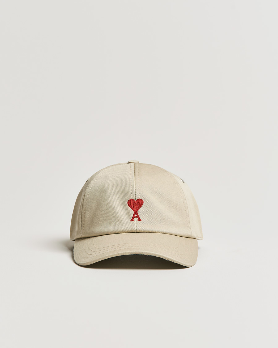 Hombres | AMI Heart Logo Baseball Cap Beige | AMI | Heart Logo Baseball Cap Beige