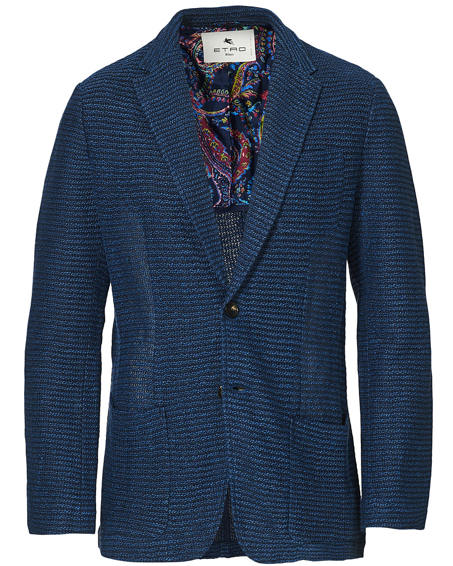 Hombres | Blazers | Etro | Jacquard Jersey Blazer Navy