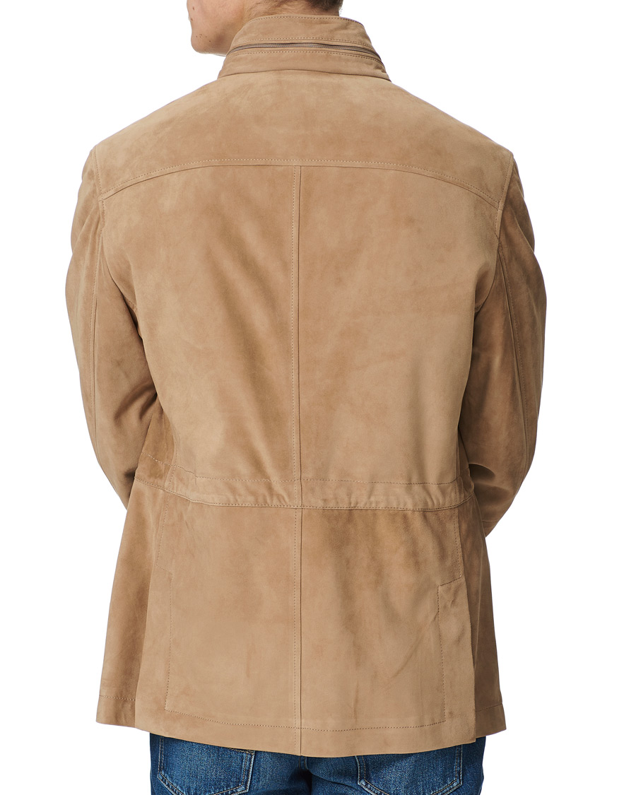 Hombres | Abrigos y chaquetas | Brunello Cucinelli | Suede Field Jacket Beige