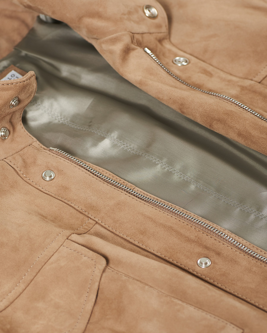 Hombres | Abrigos y chaquetas | Brunello Cucinelli | Suede Field Jacket Beige