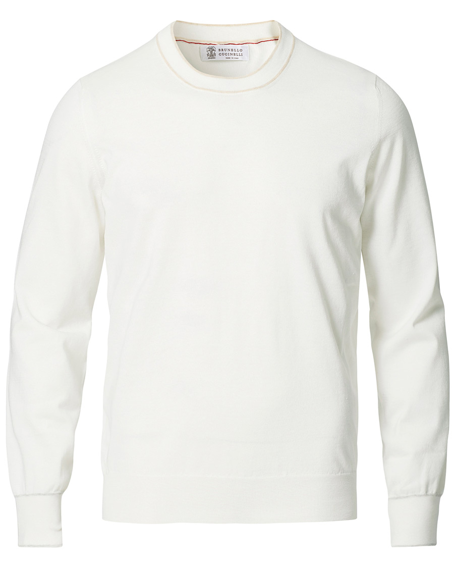 Hombres | Jerséis y prendas de punto | Brunello Cucinelli | Contrast Collar Crew Neck Sweater Panama