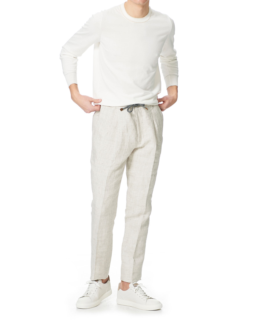 Hombres | Jerséis y prendas de punto | Brunello Cucinelli | Contrast Collar Crew Neck Sweater Panama