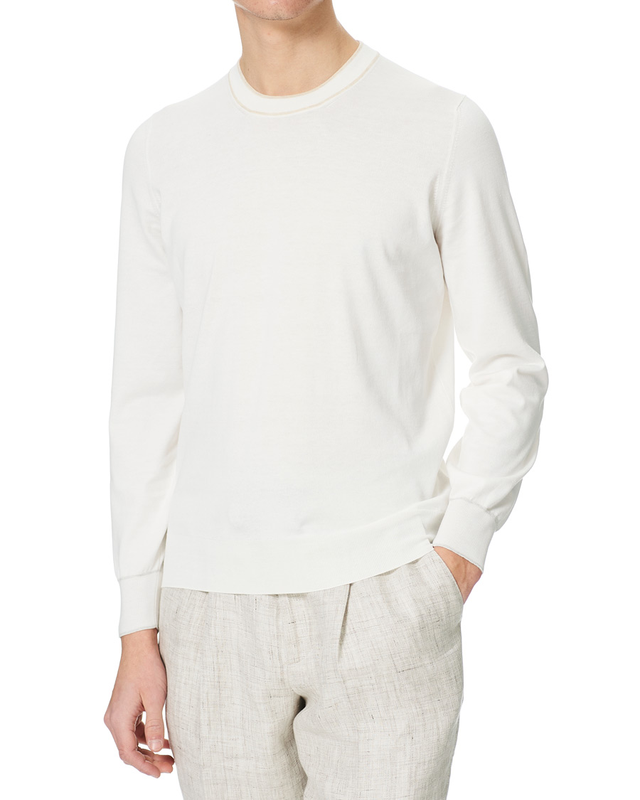 Hombres | Jerséis y prendas de punto | Brunello Cucinelli | Contrast Collar Crew Neck Sweater Panama
