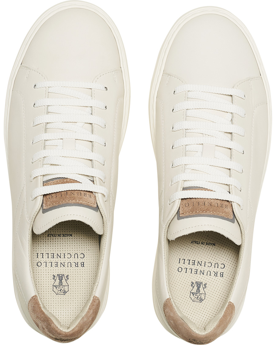 Hombres | Brunello Cucinelli Plain Sneaker White Calf | Brunello Cucinelli | Plain Sneaker White Calf