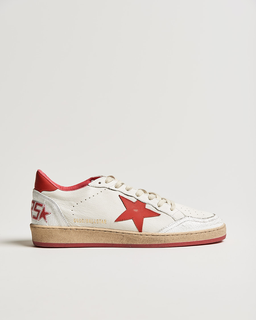 Hombres | Golden Goose Deluxe Brand Ball Star Sneakers White/Red | Golden Goose | Deluxe Brand Ball Star Sneakers White/Red