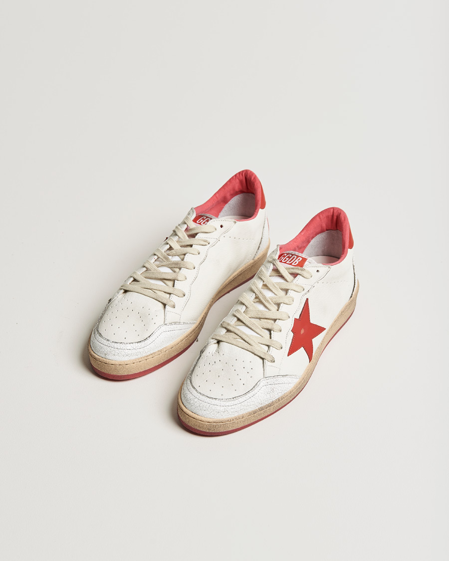 Hombres | Golden Goose Deluxe Brand Ball Star Sneakers White/Red | Golden Goose | Deluxe Brand Ball Star Sneakers White/Red